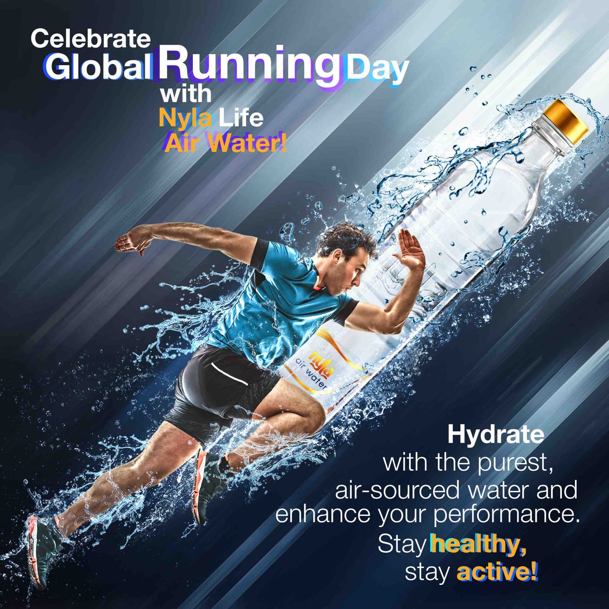 Hydrate your run with the purest water.👉 Discover the purest hydration for your active lifestyle. Celebrate Global Running Day with Nyla Life Air Water! Stay healthy, stay active! #GlobalRunningDay #NylaLife #AirWater #Health #Fitness