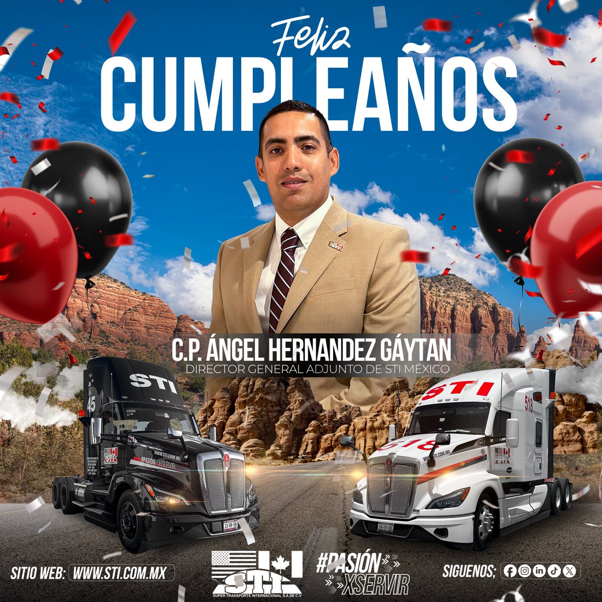 🎉 ¡Hoy estamos de fiesta en hashtag#STIMéxico! 🎉
Celebramos con gran alegría el cumpleaños de nuestro Director General Adjunto, el C.P. Ángel Hernández Gáytan. 🥳🎂
#HappyBirthday #PasiónPorServir