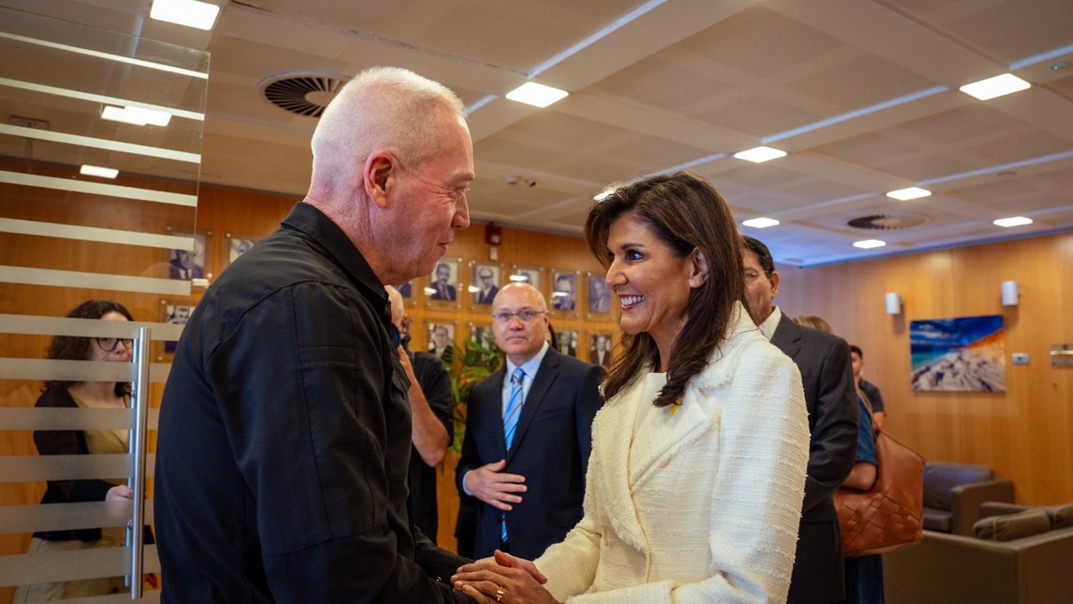 NikkiHaley's tweet image. Despite what we hear on college campuses and see in the media, the majority of Americans stand with Israel. 

Israelis are not just fighting their own enemies in the Middle East, they are fighting ours too. 

In our meetings with Israel’s War Cabinet and leaders, we expressed the…