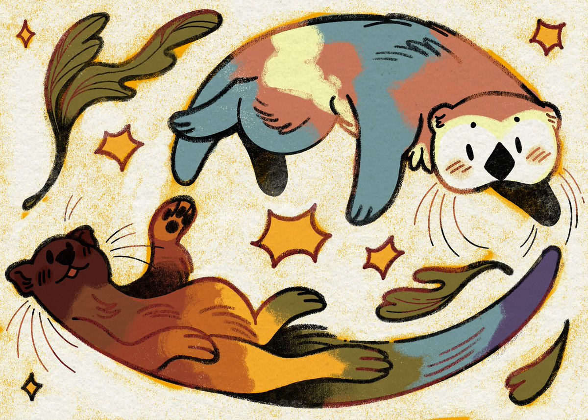 andpierres's tweet image. won't you be my otter half? 🦦❤️🧡💛
