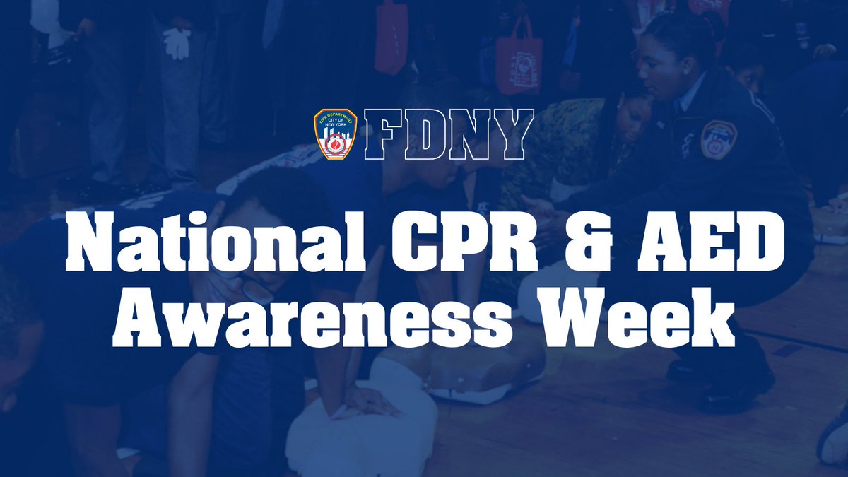 It's National CPR and AED Awareness Week, and I wanted to remind you that the <a href="/FDNY/">FDNY</a> offers free, hands-only CPR classes. Take a class and help save a life: FDNYSmart.org/CPR.