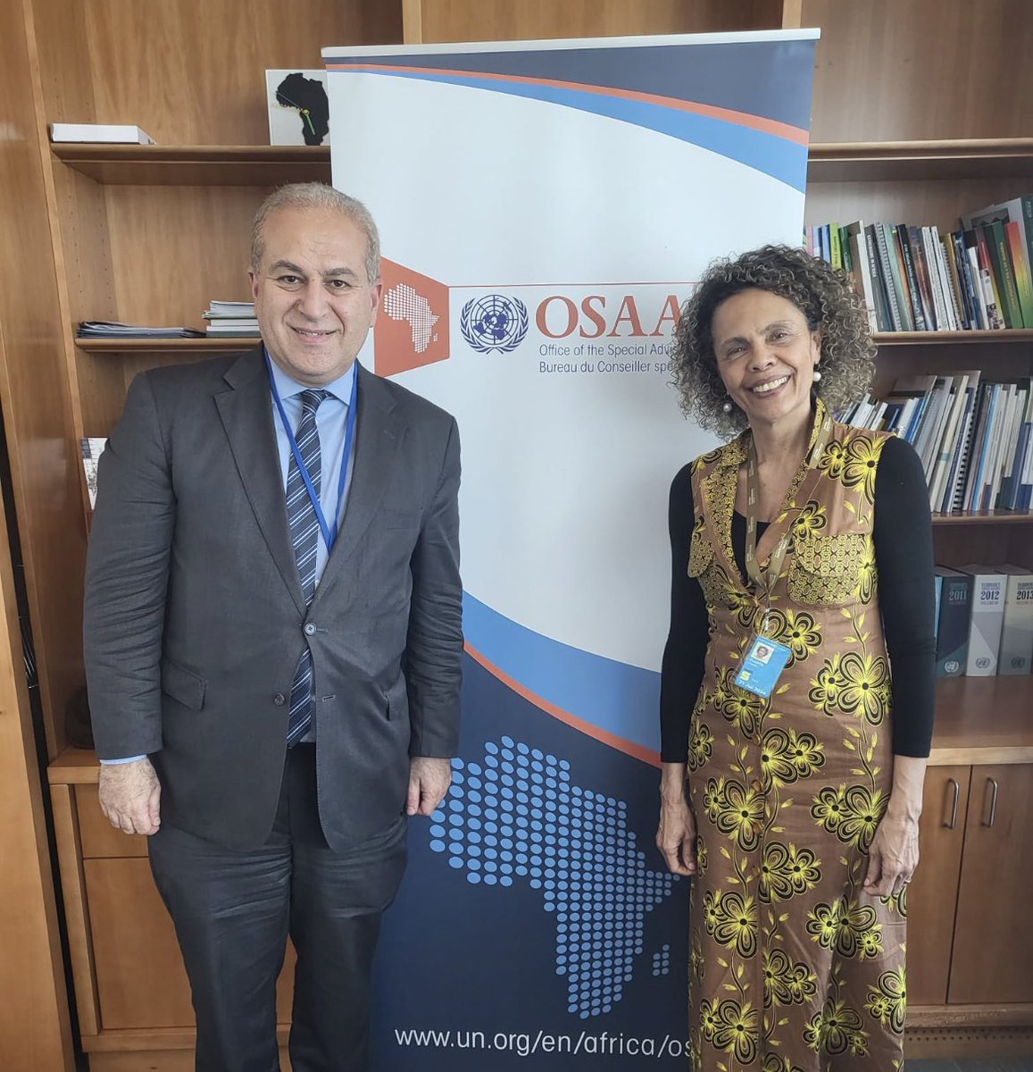 Rich exchange with <a href="/Duarte_UNOSAA/">Cristina Duarte</a> on #conflicts in #Africa  &amp; the importance of addressing their root causes through holistic &amp; evidence based responses &amp; #peace #development #nexus approach, all key priorities for <a href="/AswanForum/">Aswan Forum</a> 4️⃣ , 2-3 July in #Cairo 🇪🇬.
