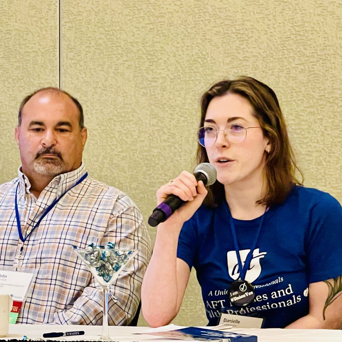 AFTCT's tweet photo. Emphasizing need for #union leaders to always have each other’s backs @BackusNurses VP Danielle Dufour tells #AFTCT24 delegates “doing something = better than doing nothing; need to take time to recognize our successes.” #WritingOurOwnFuture @AFTUnion @AFTHealthcare https://t.co/gDm5vWECdb