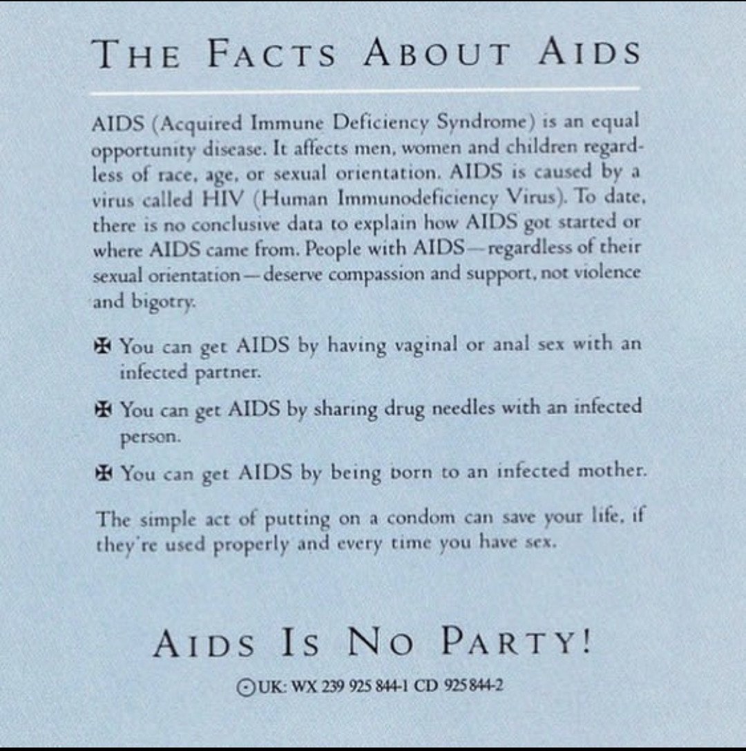 when madonna released the like a prayer album in 1989 with an AIDS leaflet, marking the first mass AIDS prevention campaign for many young queers.
