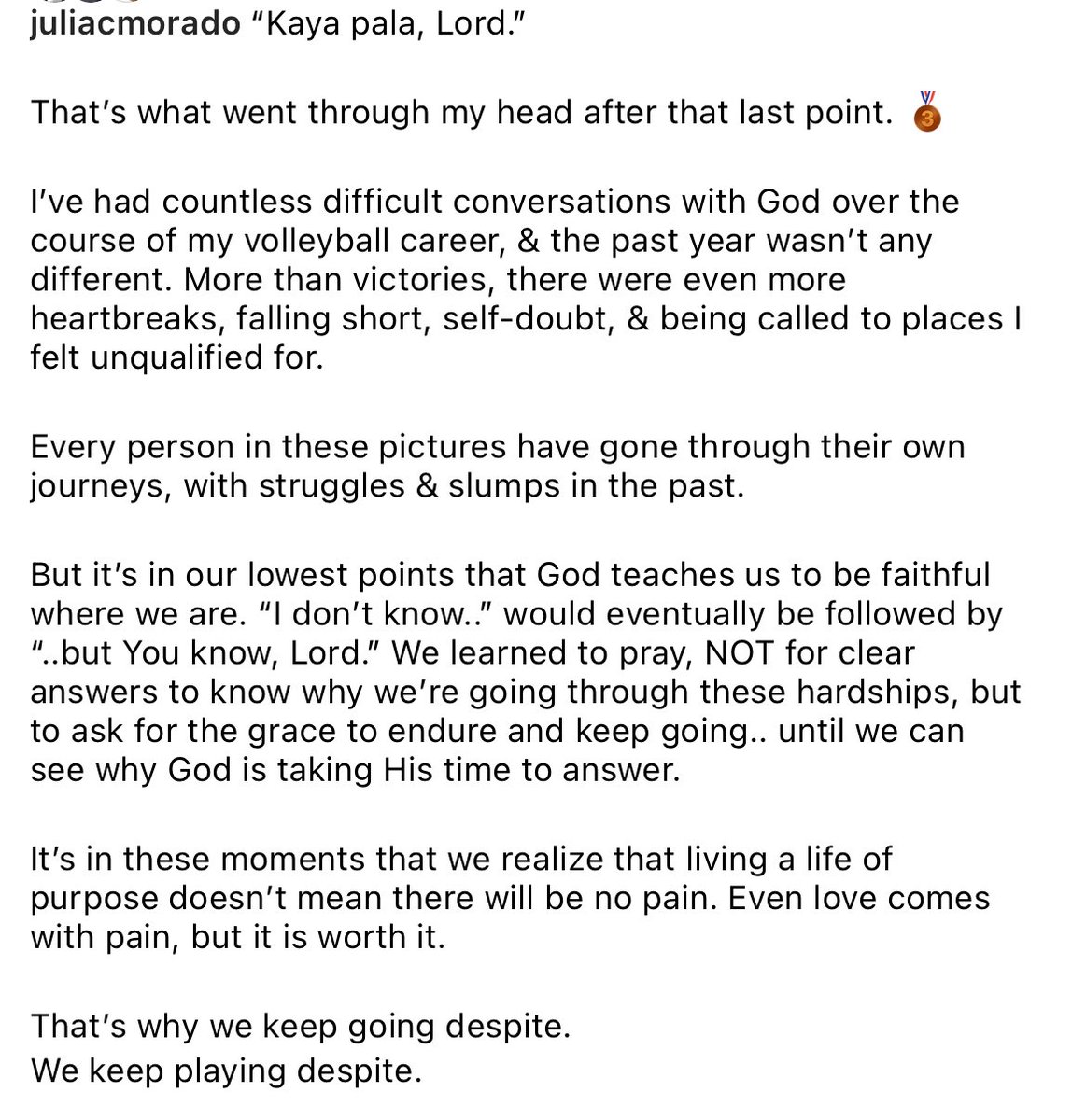 MoradoNation's tweet photo. Jia’s Instagram post 

“Malayo pa, pero malayo na. Patuloy pa rin ang laban para sa bayan. 
This win is for you, 🇵🇭” https://t.co/tlTFoblFQN