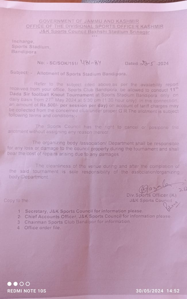 MehranSofi07's tweet photo. With me lies the formal orders by sports council 37,500 to be paid for playing cricket (15)days only. we engage youth in sports to keep them away from drugs,it ll be a big setback
@BandiporaYF  @Faisalalidar @OfficeOfLGJandK @nuzhatjehangir 
@JKSportsCouncil @AzeetaQureshi https://t.co/WG516PYUCy