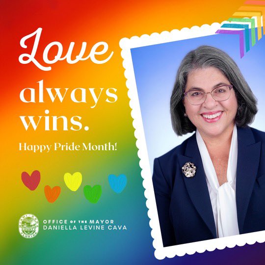 Happy Pride Month! 🏳️‍🌈 

As your Mayor, I stand with our Miami-Dade LGBTQ+ community in celebrating love, diversity, and equality. 

Let's create a community where everyone feels safe, valued, and respected. Let’s spread love, fight discrimination, and embrace our differences.