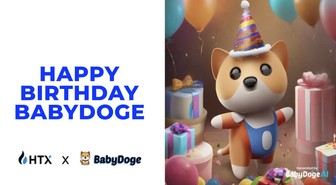 HTX_Global's tweet photo. 🥳Happy 3rd Birthday to @babydoge from #HTX! 🎉

A big shoutout to the amazing community—here’s to many more birthdays to come. Woof! 🎂 https://t.co/v22buzW4Nw