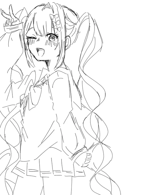 やばい、はちゃめちゃ可愛く描けた気がする。
色塗ろうか迷ってる。
#超天ちゃん #あめちゃん #スランプ 