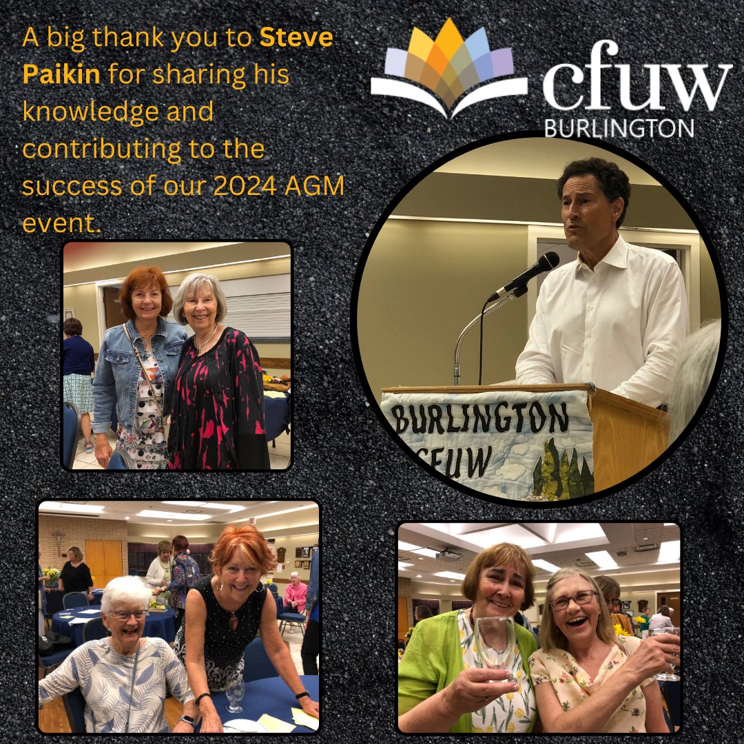 We all had a wonderful time at our 2024 AGM.  Many thanks to Steve Paikin whose captivating presentation on his  book about John Turner added to the success of the evening.  Also, thanks to Holy Rosary Church, the organizers and the many delicious contributions.