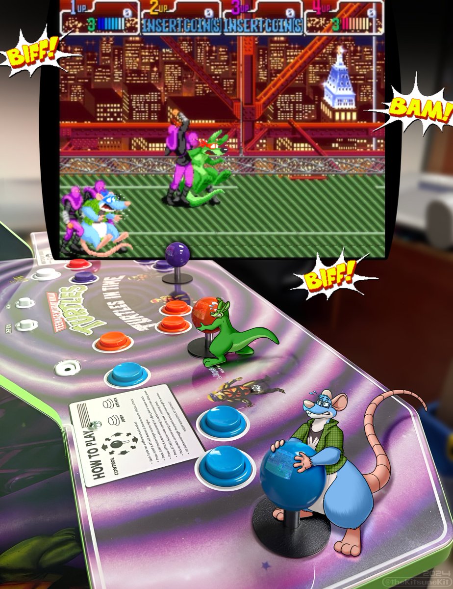 A Little Gaming
Byte and Duncan having a difficult time.  It's harder when you can't reach the buttons and the joystick at the same time! 
🕹🐀🦘
<a href="/ByteTupoino/">On Bluesky</a> and <a href="/duncanroo/">@duncanroo.bsky.social</a>