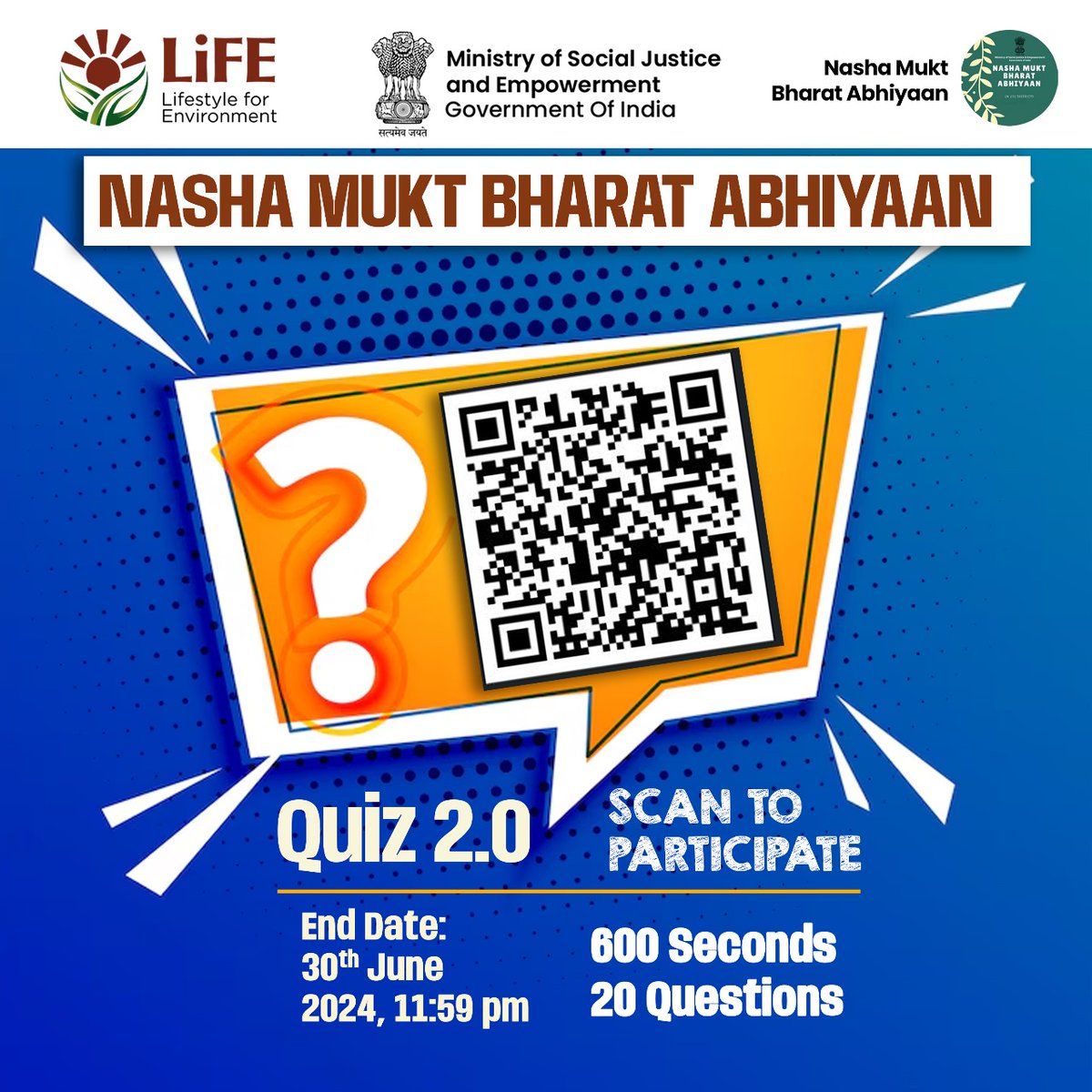 Appear for NMBA quiz 2.0 and test your knowledge on substance use disorder. Click on quiz.mygov.in/quiz/nasha-muk… @Drvirendrakum13 @MSJEGOI @_saurabhgarg @SMILE_MoSJE @UNODC @HMOIndia @NITIAayog #nmba #drugfreeindia