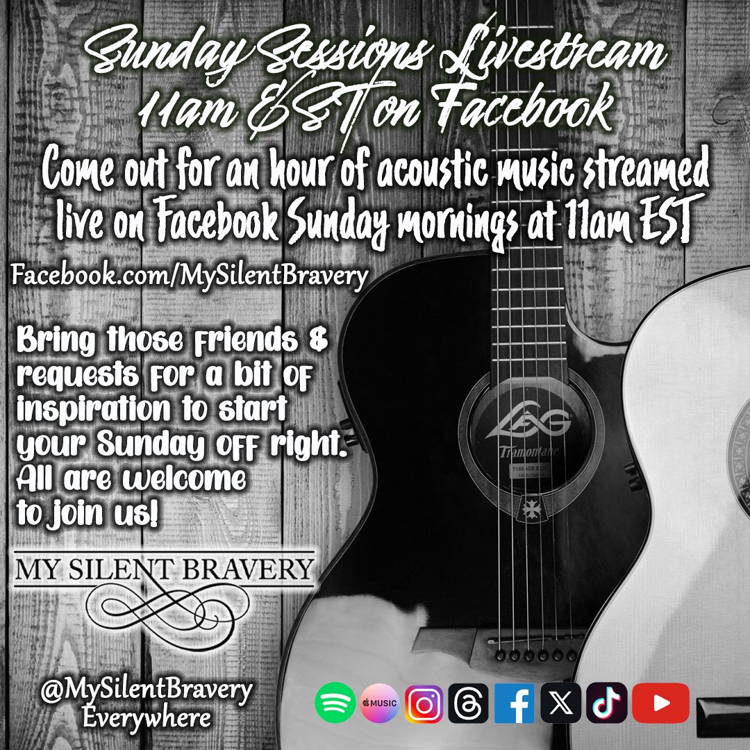MSBFanPage's tweet photo. Happy Sat Brave❤️s! Who's ready for another #SundaySessions edition full of MSB positivity through acoustic music? Tomorrow-11am EST on FB!🎧🎶Join the #livestream & enjoy with friends & Matt 🥳
Follow #mysilentbravery 👉 https://t.co/dBBjxU8YyR
#sundayvibes #livestreamconcert https://t.co/WujyvDQfox