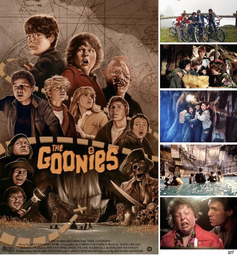 2:10pm TODAY on #5STAR The 1985 #Family #Adventure film🎥 “The Goonies” directed by #RichardDonner from a screenplay by #ChrisColumbus and story by #StevenSpielberg 🌟#SeanAstin #JoshBrolin #JeffCohen #CoreyFeldman #KerriGreen #MarthaPlimpton #KeHuyQuan