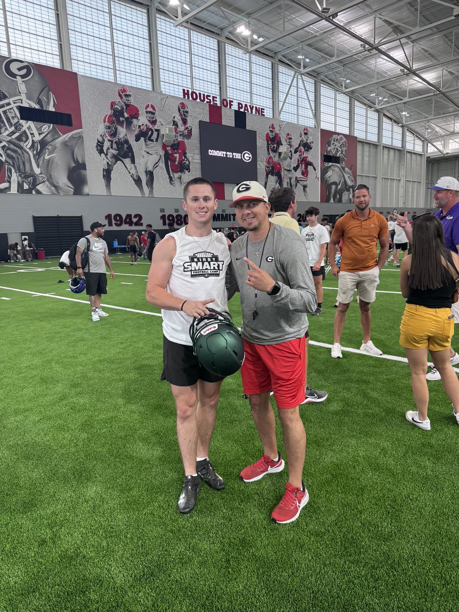 Thanks for having me Thursday <a href="/GeorgiaFootball/">Georgia Football</a> Can’t wait to be back in July! Go Dawgs! 🐶
<a href="/coach_thartley/">Todd Hartley</a> <a href="/CoachMikeBobo/">Coach Mike Bobo</a> <a href="/KirbySmartUGA/">Coach Kirby Smart</a> @FSFJasonDC <a href="/CoachColey/">James Coley</a> <a href="/Khatcher15/">Keith Hatcher</a> <a href="/Go_Gryphons/">ACE_Gryphon_Athletics</a> <a href="/RecruitGeorgia/">Recruit Georgia</a>
