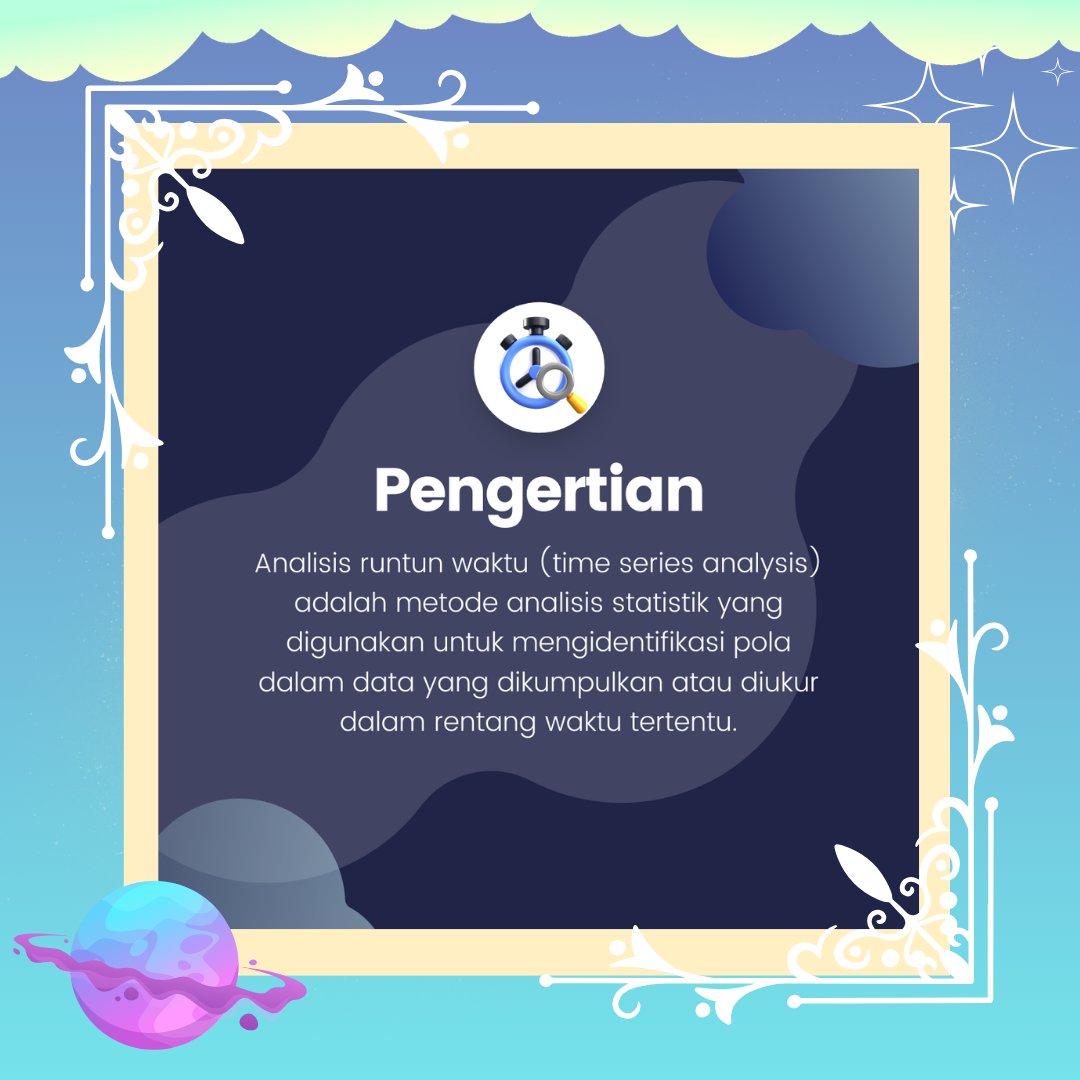 forkas_stis's tweet photo. 📊ISTIK (Istilah Statistik)📊

Halo Forkas Star🌟
Pada kesempatan hari ini, kita mau berbagi informasi yang berkaitan dengan salah satu topik seputar statistika, yaitu materi mengenai Analisis Runtun Waktu. Mau tahu? Langsung cek aja, kuy!🤩 https://t.co/pjHRvQBkNU