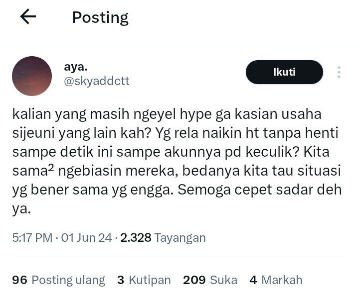 nct! sender harap kalian faham yaa 😢 biar semua usaha ini ga sia-sia 🙏🏻🙏🏻🙏🏻

hestek 👇🏻