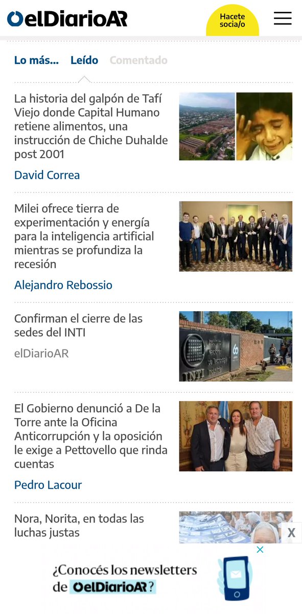 Gracias a la comunidad de lectores de @elDiarioAR, es una satisfacción que lo que uno escribe esté como lo mas leído. En nuestra tarea de periodistar uno no sabe hasta que se publica, si la tarea realizada es de interés para las audiencias. eldiarioar.com/sociedad/histo…