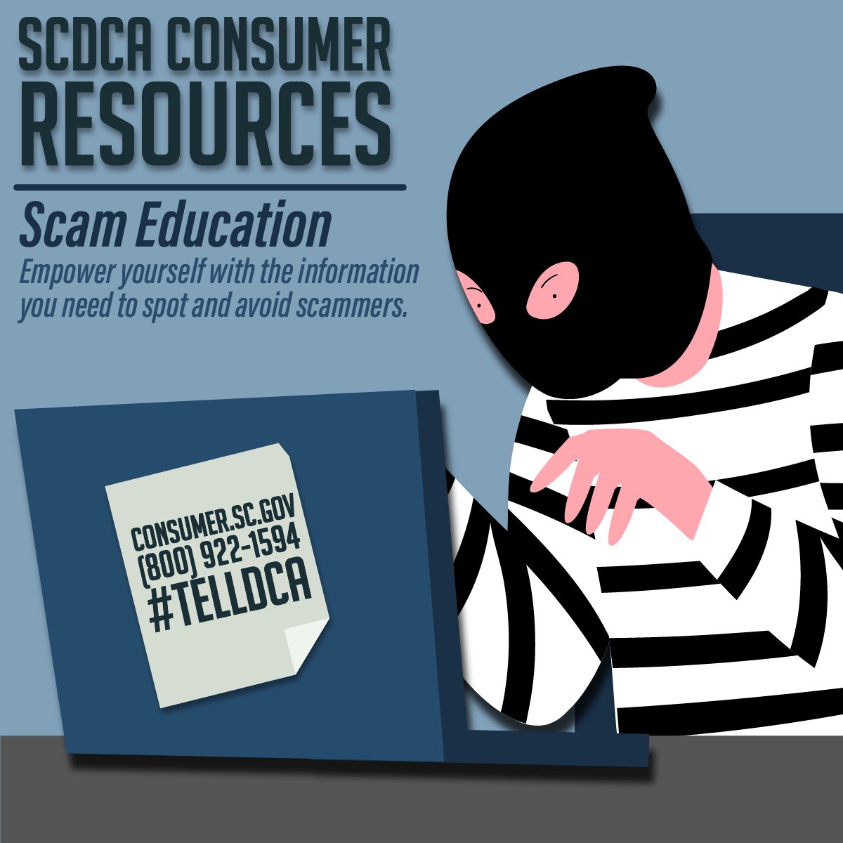 #SCDCA has resources to better inform you of what you need to spot and avoid scammers.
Check it out at consumer.sc.gov/consumer-resou…

#Scam #ScamEducation #TellDCA #ConsumerProtection #ConsumerAffairs