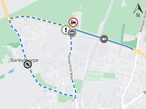 Due to the County Show taking place on Sunday 2nd June at the Showground, the Lands End Way junction from the A6006 roundabout will be closed to Hackamore Way. A diversion will be in place via Barleythorpe as shown in map. Road closure info at:
ow.ly/qugX50S4ncR