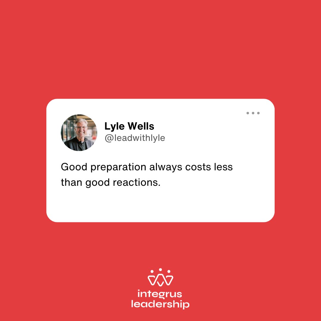 LeadwithLyle's tweet image. ⚠️ Proper Preparation Prevents Poor Performance!
If you fail to plan, you plan to fail.
If you don't have a plan, you won't have a focus.
#integrusleadership #leadershipdevelopment #leadershipcoaching