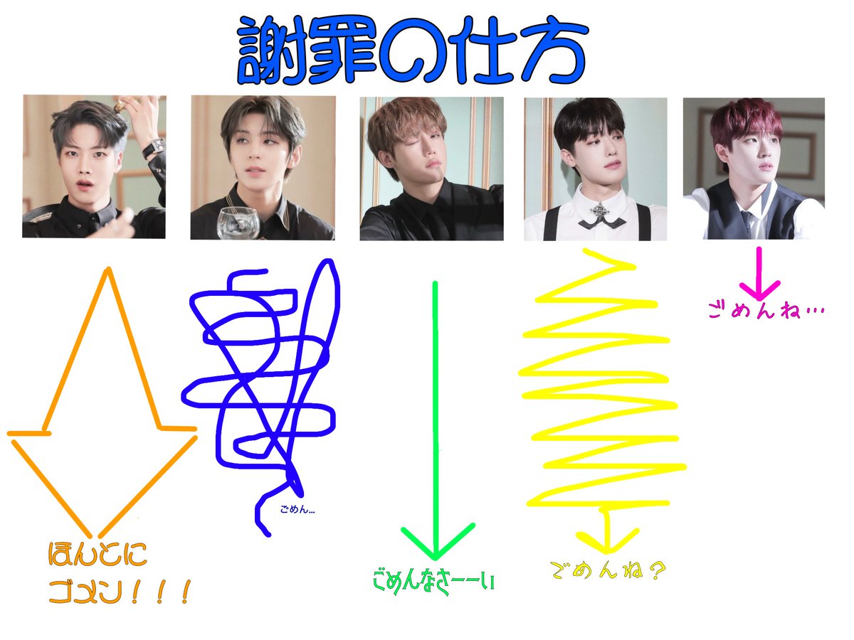 GN_TAG_CD's tweet photo. 《謝罪の仕方》 ゴルチャ偏見ver.

#ゴルチャ #GoldenChild https://t.co/NT6dnLZLHW