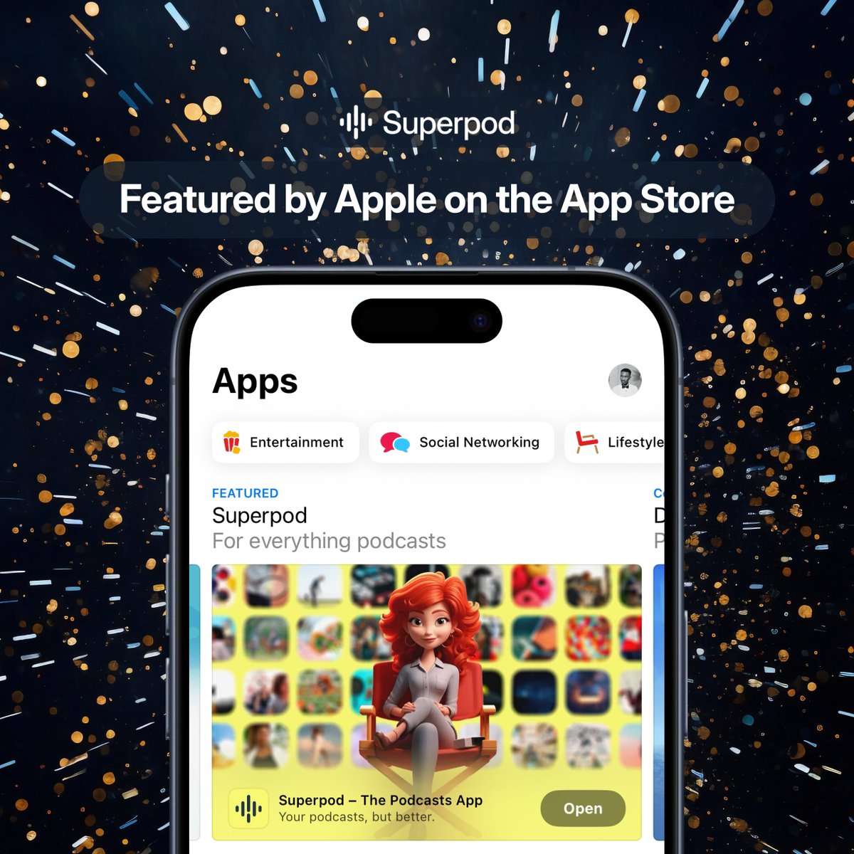 SuperpodApp's tweet photo. Oh look, we got featured on the @AppStore!🎉 https://t.co/BQbgnATumL