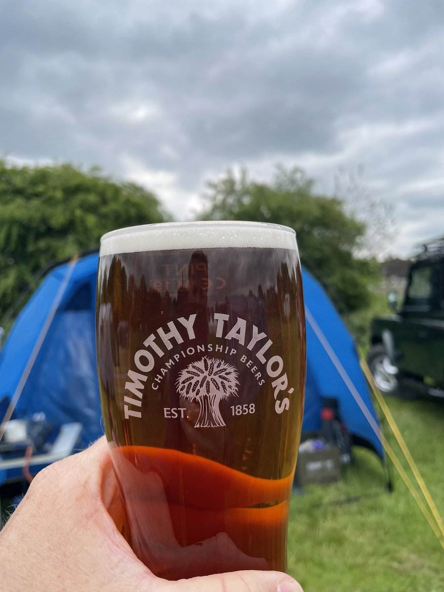 Camping in a field next to a pub doesn’t get much better. That is until you realise what they have on draught <a href="/TimothyTaylors/">Timothy Taylor's Brewery</a>