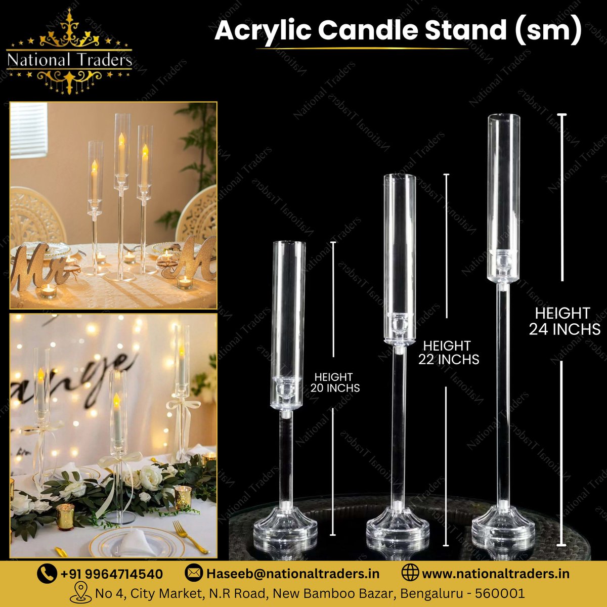 NationalTrade14's tweet image. Acrylic Candle Stand available for sale! Connect with National Traders for all your decorative items requirements.

𝐊𝐧𝐨𝐰 𝐦𝐨𝐫𝐞:
𝐂𝐚𝐥𝐥: +𝟗𝟏 𝟗𝟗𝟔𝟒𝟕𝟏𝟒𝟓𝟒𝟎
𝐕𝐢𝐬𝐢𝐭: nationaltraders.in

#nationaltraders #acrylic #candlestand #tablecenterpiece #decor