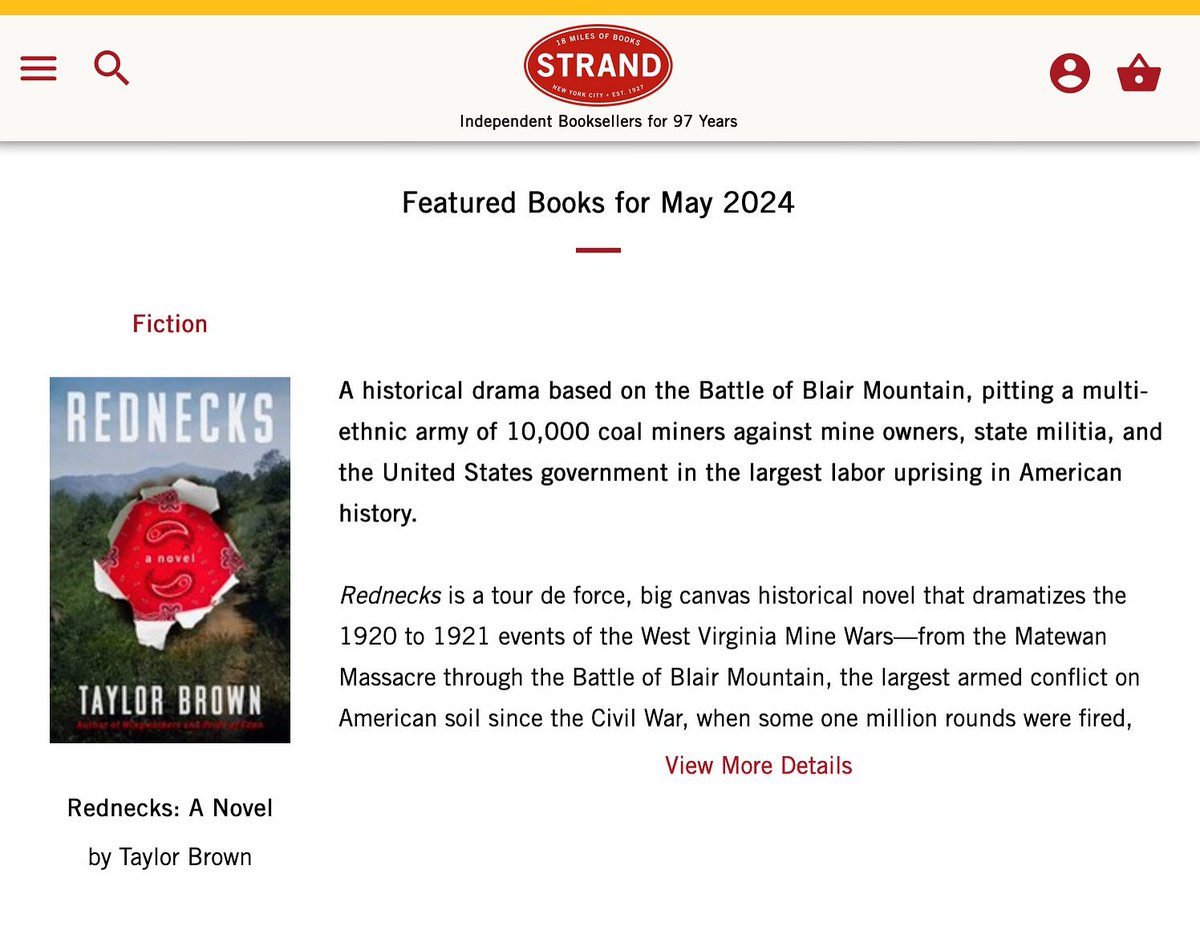 Taylor Brown (@taybrown) on Twitter photo OMG the <a href="/strandbookstore/">Strand Book Store</a> selected REDNECKS as their Pick of the Month for Fiction — dream! More here: strandbooks.com/pick-of-the-mo… <a href="/StMartinsPress/">St. Martin's Press</a> <a href="/MacmillanUSA/">Macmillan Publishers</a> OMG the <a href="/strandbookstore/">Strand Book Store</a> selected REDNECKS as their Pick of the Month for Fiction — dream! More here: strandbooks.com/pick-of-the-mo… <a href="/StMartinsPress/">St. Martin's Press</a> <a href="/MacmillanUSA/">Macmillan Publishers</a>
