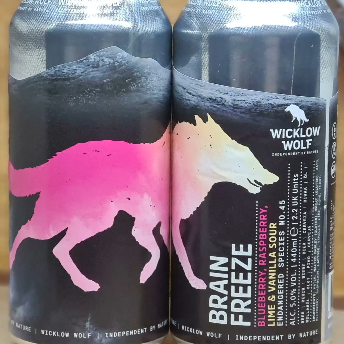 IrishBeerPundit's tweet photo. Brain Freeze is a Blueberry,  Raspberry, Lime &amp; Vanilla #SourBeer from @WWolfBrewery  No.45 in their #endangeredspeciesseries of #LimitedEditionBee 
This  #irishsourbeer is light, refreshing, and drinkable with some intriguing flavours. https://t.co/WzWHB54TnS