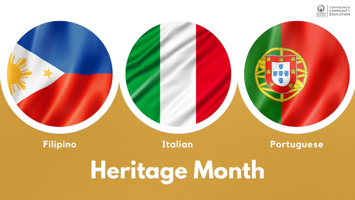 In June, we recognize #FilipinoHeritageMonth, #ItalianHeritageMonth, and #PortugueseHeritageMonth. Let's celebrate the culture, heritage and contributions of these communities to Canada! 🇵🇭🇮🇹🇵🇹🇨🇦 #ocsbBeCommunity