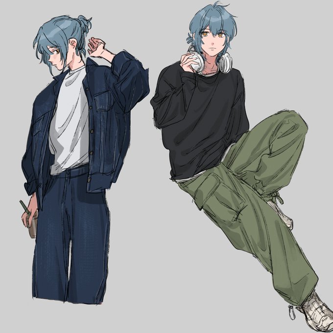 「blue pants jeans」 illustration images(Latest)