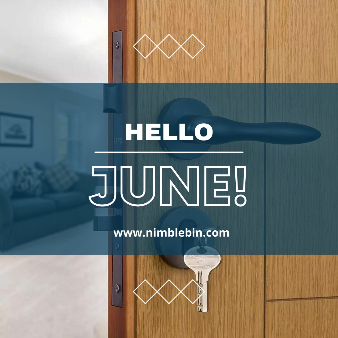 "Hello June! 🌼 Let's kick off the month with a fresh start! Join NimbleBin in our mission to reduce waste and create a cleaner, greener future together. #JuneEcoGoals #NimbleBin"