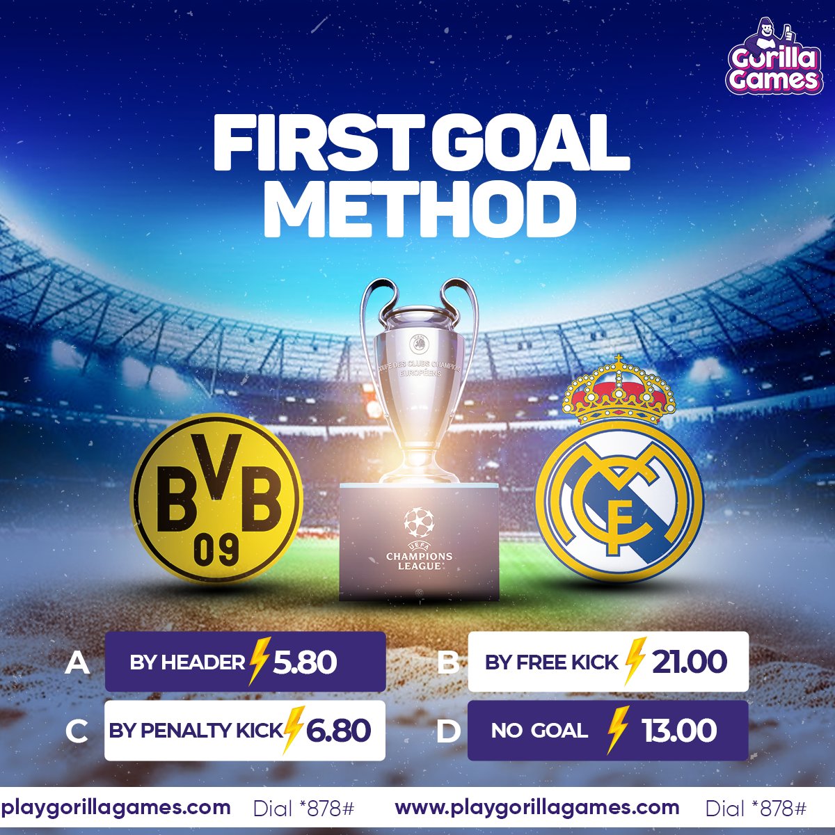 TSINDIRA BONUS🤑

B.Dortmund vs Real Madrid 

Kora follow kuri page yacu,like na share kuri iyi post maze ufore uburyo igitego cya mbere kiri bwinjizwe muri aya mahitamo :
A. Icyumutwe 
B. kufura
C. Penalty
D. Nta gitego kiri buboneke.

-10 batsinze ba mbere bazatangazwa ku wa