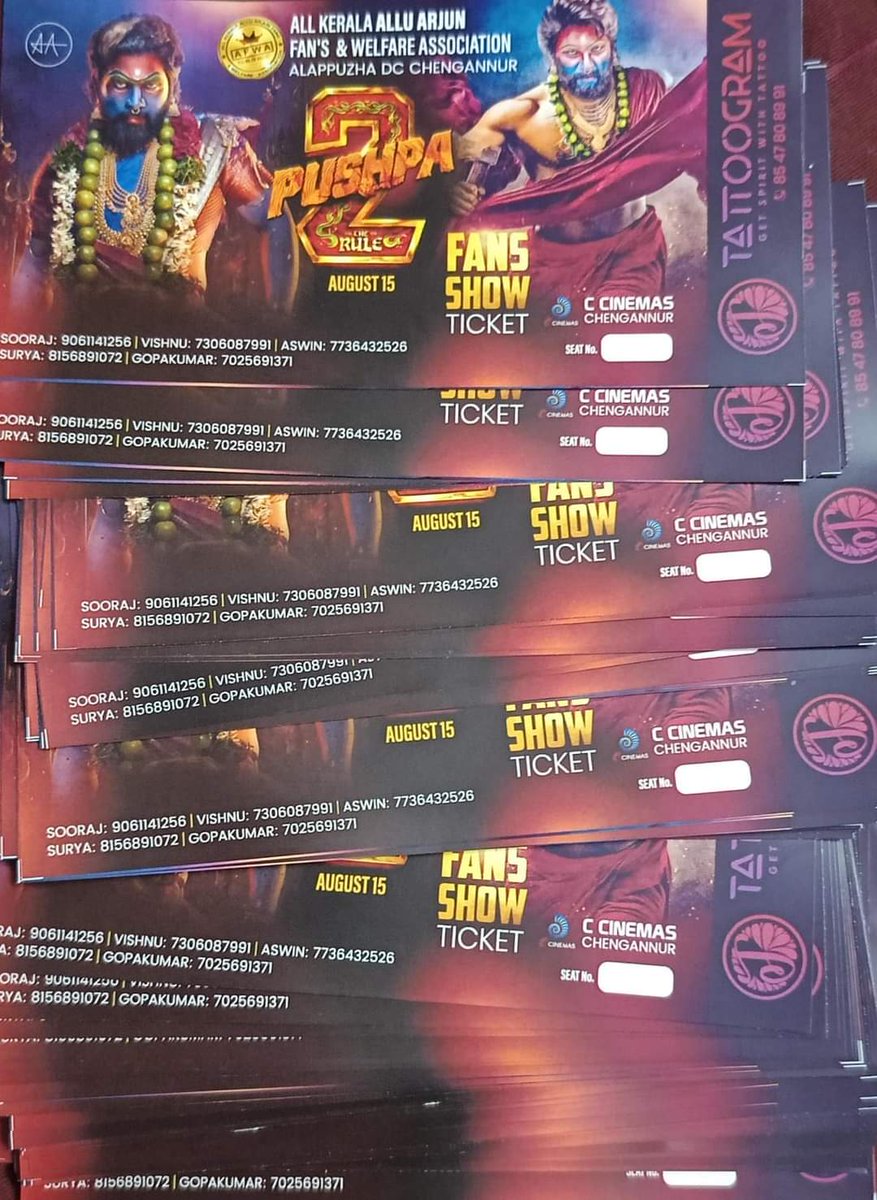 ASOKERALA's tweet photo. #Pushpa2TheRule Fans Show Booking Started By Alappuzha Unit @ C Cinemas Chengannur.

Mallu Arjun Fans Are On Fire Even Before Months Of Release 🔥

@alluarjun @e4echennai https://t.co/hgG9AkhJfN