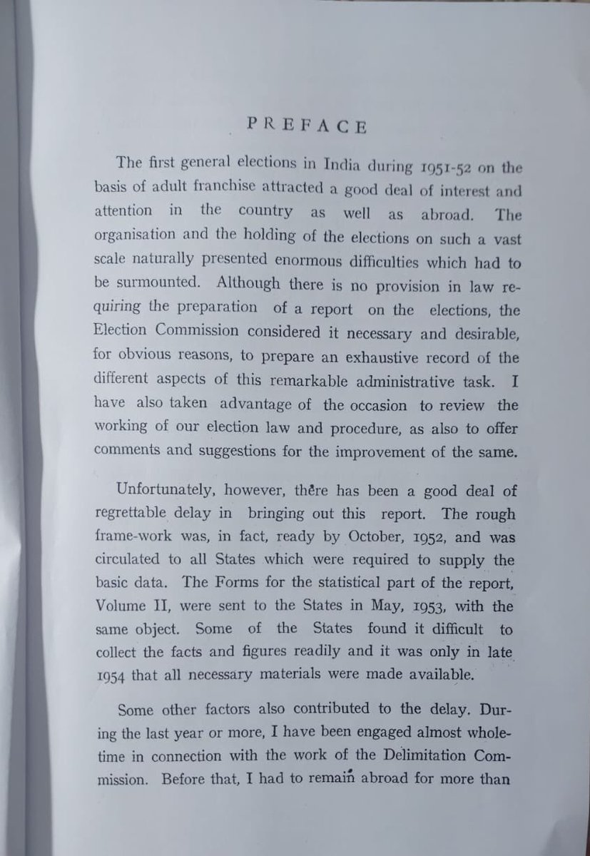 Jairam_Ramesh's tweet photo. The end of the 42-day long election campaign gave me time to read TN Seshan's memoir. I knew him very well and shared a very warm relationship with him. 

Sukumar Sen who as CEC conducted the 1952 and 1957 Lok Sabha elections established systems and shaped the Election Commission decisively. Sen had an extraordinarily tough assignment, particularly in 1952, given that universal adult franchise was being implemented for the first time - which meant over 170 million voters in a republic that had just been established. His definitive biography is waiting to be written although Sen did leave behind a detailed  report on the First General Election which reveals the challenges he faced and how he and his team dealt with them.

Seshan functioned in an altogether different political environment. During his tenure as CEC during 1991-96, he gave the Election Commission a whole new identity and authority to say the very least.

Sadly, only photos of Sen and Seshan adorn the office of the Election Commission. Their spirit of fierce independence has been conspicuous by its absence in the institution they served so admirably and professionally.