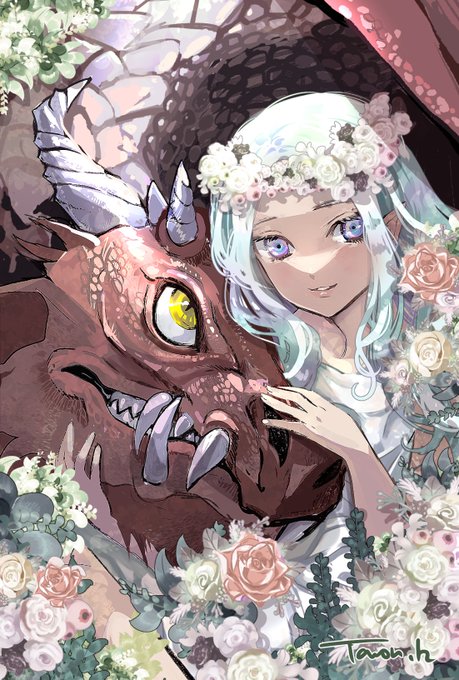 「flower wreath white flower」 illustration images(Latest)