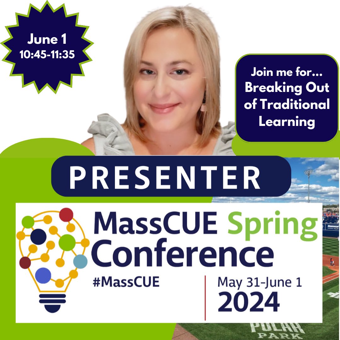 Excited to present at #MassCUE today! 😎 I’ll be talking about how to transform teaching &amp; learning with three of my favorite platforms—  <a href="/MicrosoftFlip/">Flip</a> <a href="/Kahoot/">Kahoot!</a> and <a href="/breakoutEDU/">Breakout EDU</a> !!

Then later stop by to see me at the #InnovationFair where I’ll be sharing about <a href="/DonorsChoose/">DonorsChoose</a>