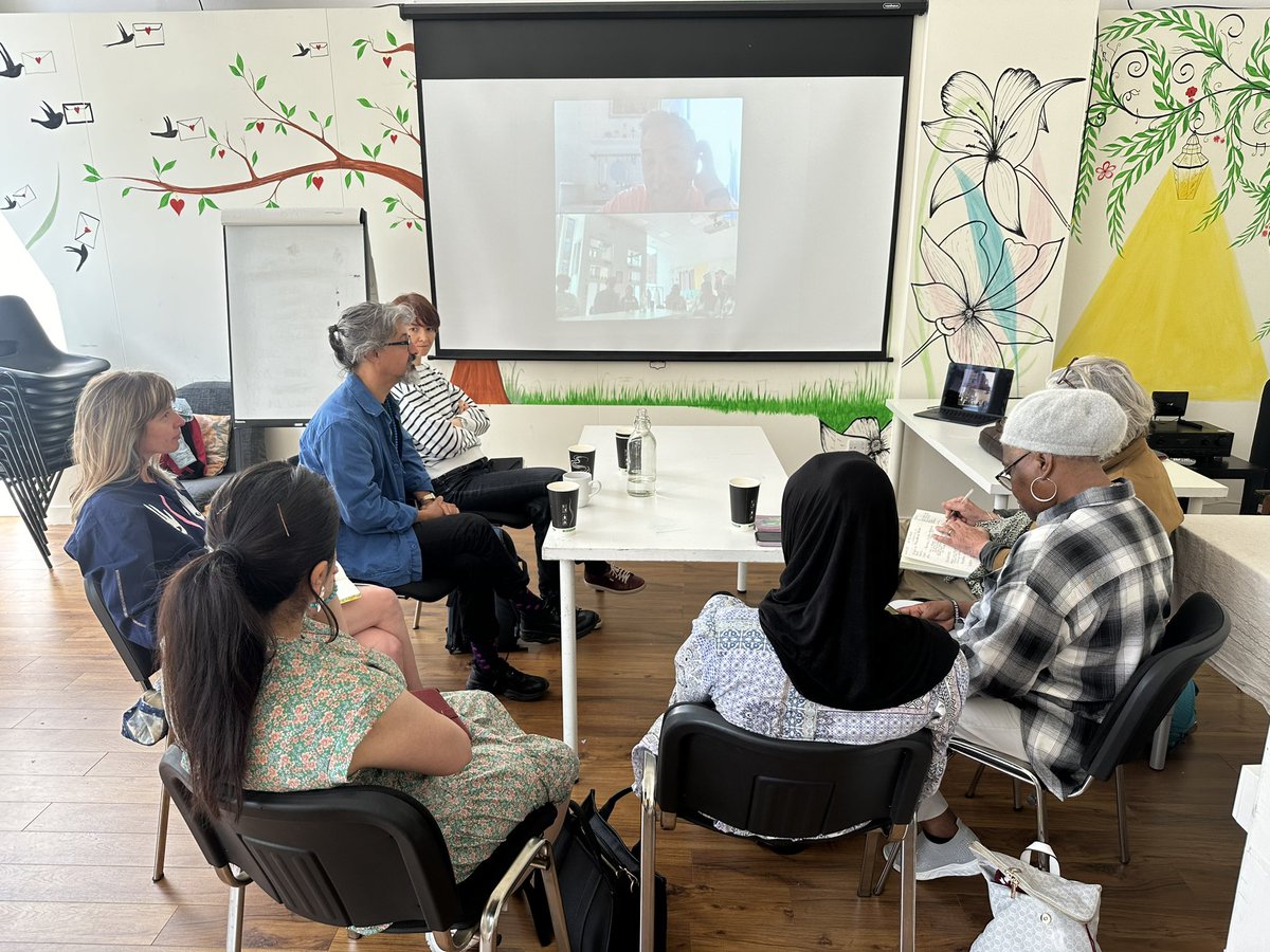 highlightarts's tweet image. Facilitating a workshop on creative producing with artists and cultural producers based in Scotland from Gambia, Kurdistan, and Ukraine in collaboration with @scotrefcouncil  @cca_glasgow - discussing how to create unique events, assess impact, and tour internationally