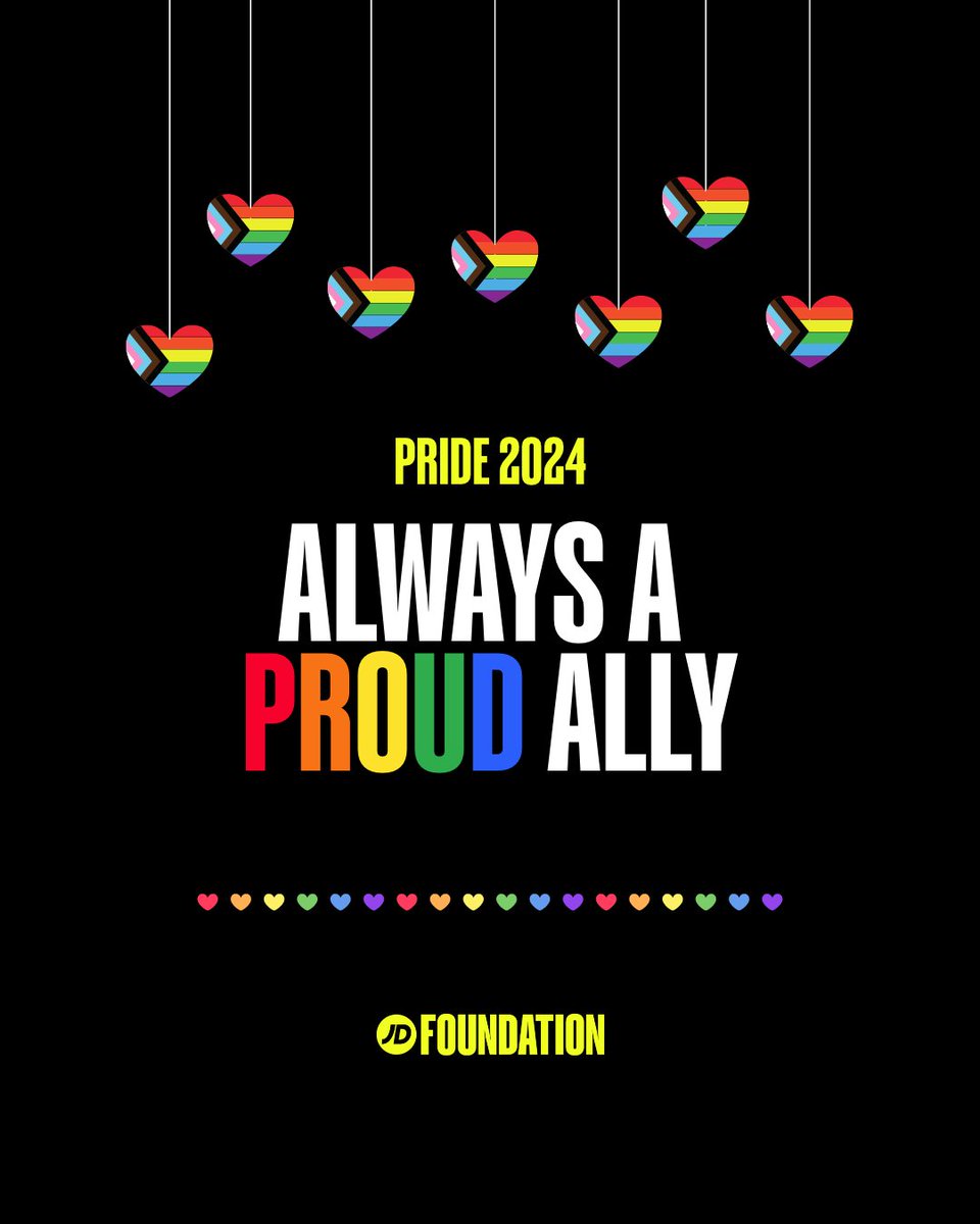 Celebrating Pride 2024  🫶 🏳️‍🌈

We’re proud to support the LGBTQ+ community in celebrating love, acceptance and unity during Pride month and beyond.

Together, let’s continue to shape a world where everyone can live authentically and proudly. 🌈

#JDFoundation #LGBTQ+ #Pride