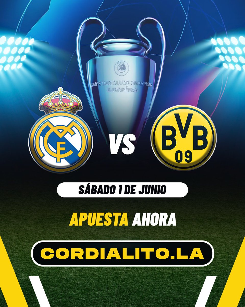 GrupoCordialito's tweet photo. ¿Cuál es tu favorito para ganar la #UCLfinal 🏆? Haz tu jugada ganadora en La Plataforma de Los Campeones 🏆, https://t.co/8HevdZHGQ6 🥇 https://t.co/OA1KmhU56m