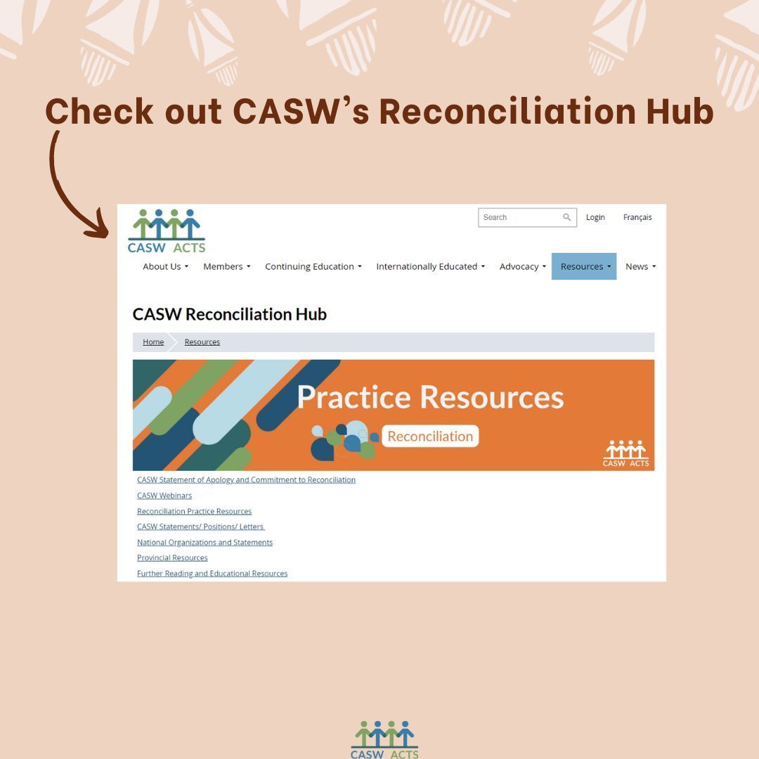 Today begins National Indigenous History Month, a time to honor the diverse backgrounds, cultures, and contributions of First Nations, Inuit, and Métis peoples. Take time to learn and reflect. Visit CASW’s Reconciliation Hub at casw-acts.ca. #IndigenousHistoryMonth