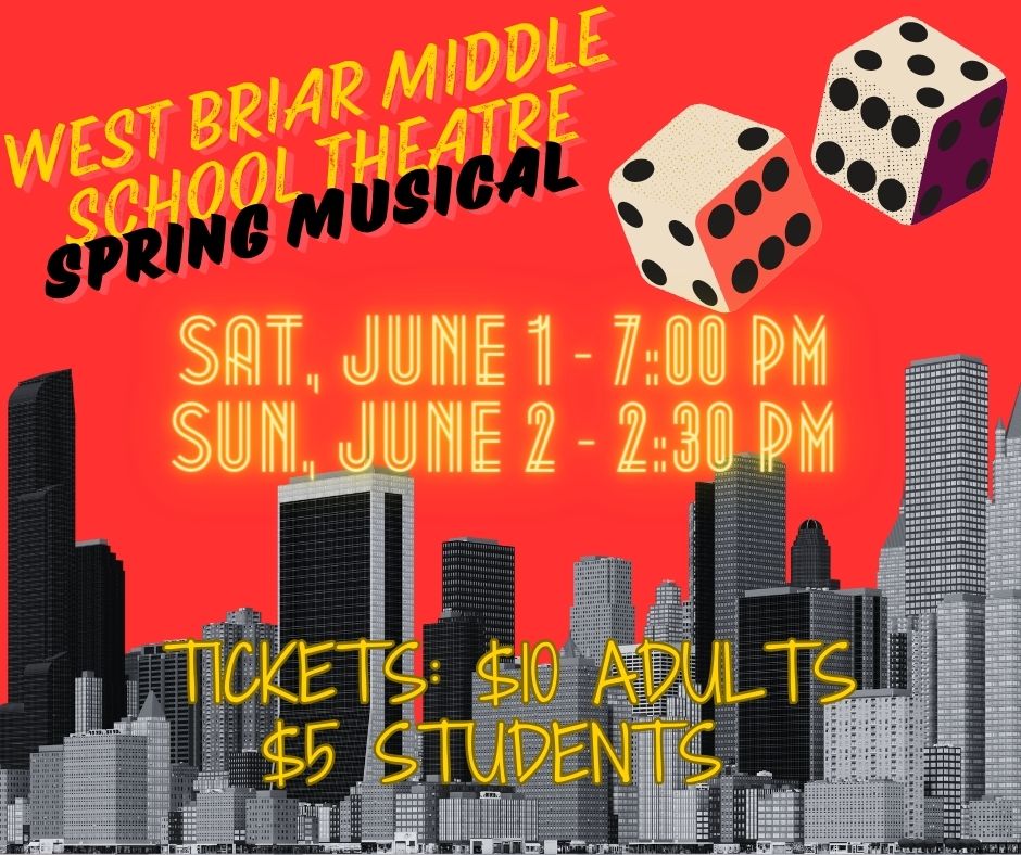 wbmspto's tweet image. 🎭📷 Grizzly students and families! Please come out and support our thespian students this weekend. They have all worked so hard (many many rehearsal hours!) and its a great show!  📷@westbriarms #SpringMusical #BreakALeg
