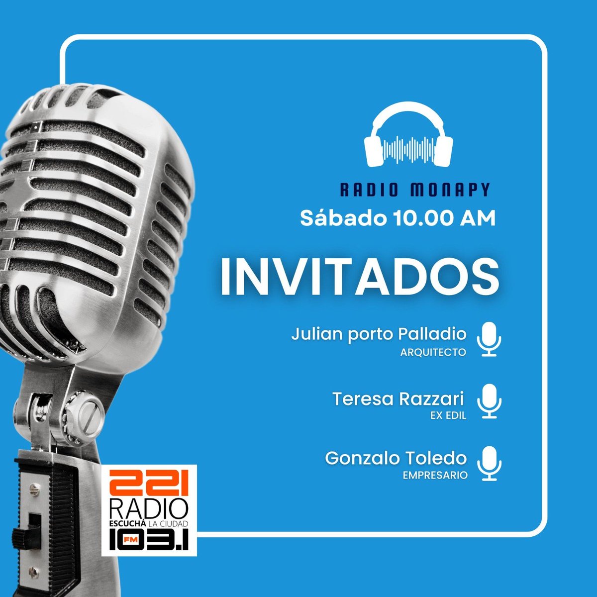 RMonapy's tweet photo. 📻Ya estamos en el #AIRE. Escuchanos por https://t.co/dBpNOgqxR2 https://t.co/uFjr0yCY87