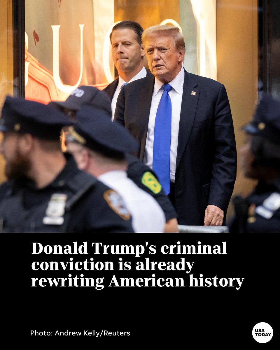 Trump is now the first former U.S. president convicted of a crime. It's a triumph for the rule of law − for now − regardless of whether it affects the outcome of the next election, experts say. bit.ly/3V41tH1