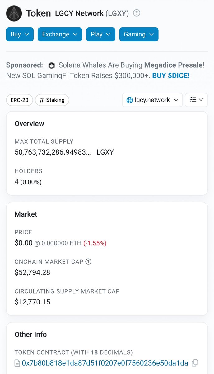 CryptoBULLITT's tweet photo. $LGCY ➡️➡️➡️ $LGXY
@LGCYNetwork
New #LGXY token contract address... ⚡️⚡️⚡️⚡️⚡️⚡️⚡️ https://t.co/M9Ur1OhMxN