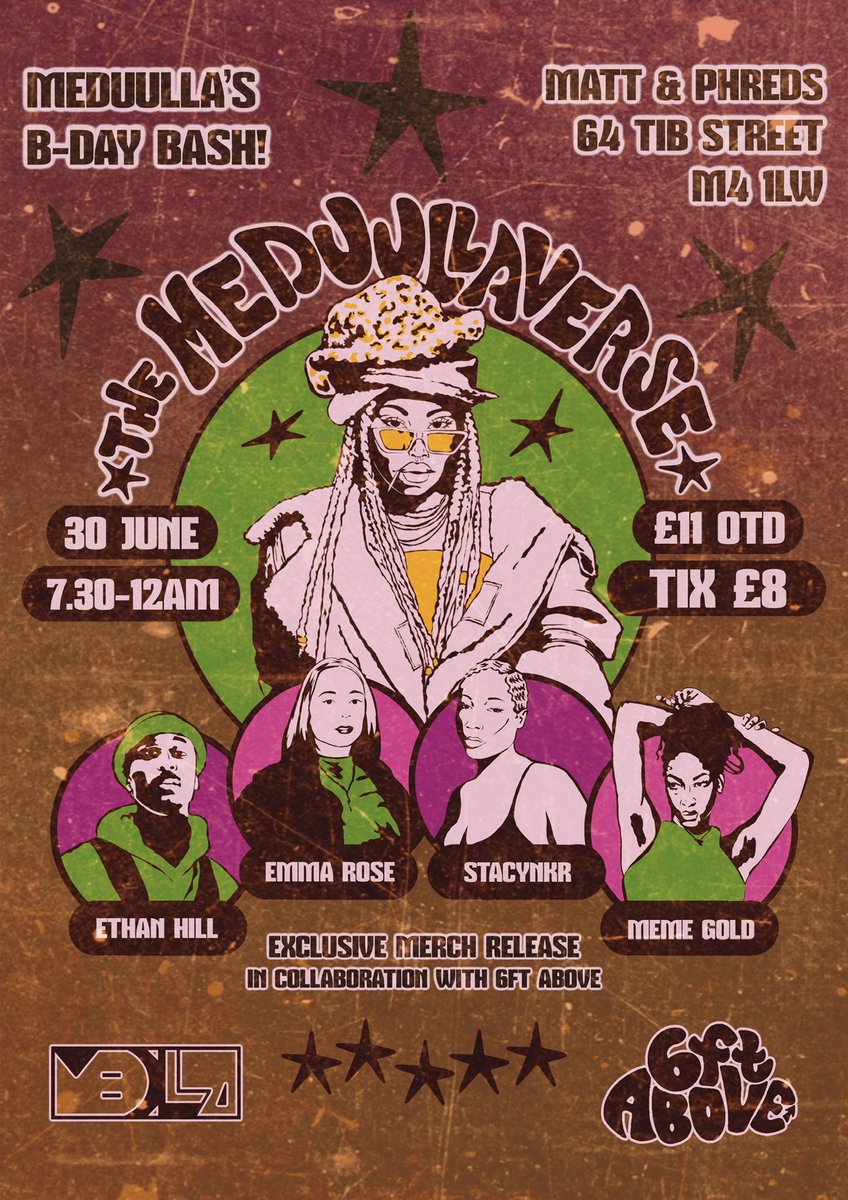 Y’all, im hosting my first headline show on my birthday and i’d love you to be there!

I’ll have some special guests joining me plus an exclusive merch drop. 

Come party on the 30th June🔥: skiddle.com/whats-on/Manch…