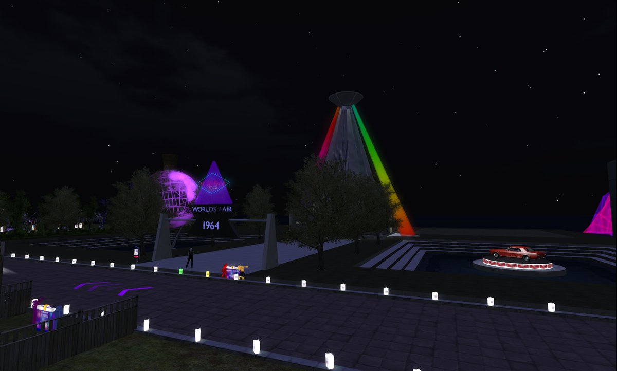 EthanWestland's tweet photo. The 2024 Relay for Life track will open to the public sometime today, with the theme "Decades of Hope". Our campsite is inspired by the 1964 World's Fair and we hope you'll come by and check it out. Work still ongoing, with one week until we RELAY! SLURL https://t.co/PfusEjGwb4 https://t.co/UnqvmPYIpE