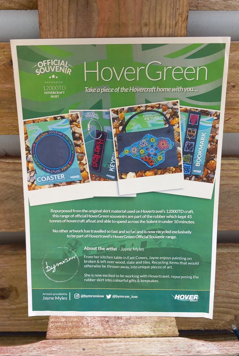 bymrsm_iow's tweet photo. With Father's Day just around the corner  pop along to the @bymrsm_iow stand at the Yarmouth Craft Market Sunday 2nd June 11am-4pm &amp; treat Dad to a piece of recycled @HovertravelLtd rubber skirt from the #Hovergreen  Souvenir range. Also available in the Ryde &amp; Southsea terminals https://t.co/bXEioR0QS7